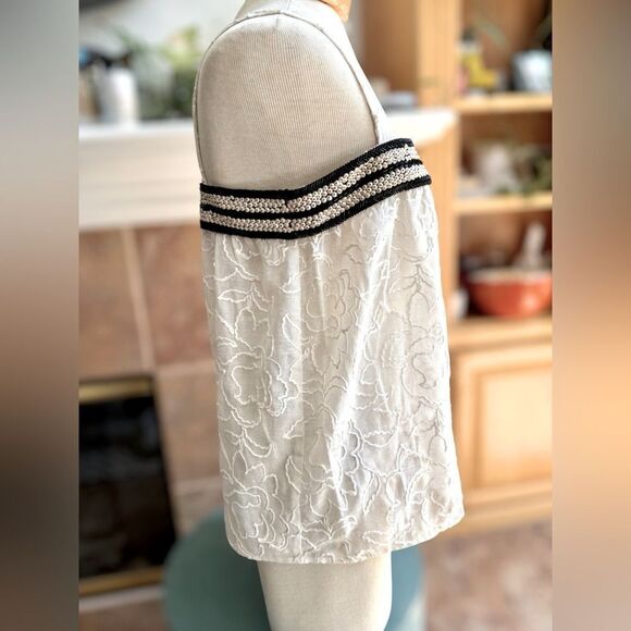 Vintage Beatrice di Borbone Roma Beaded Lace Top | IT 44 / US M - Picture 4 of 9